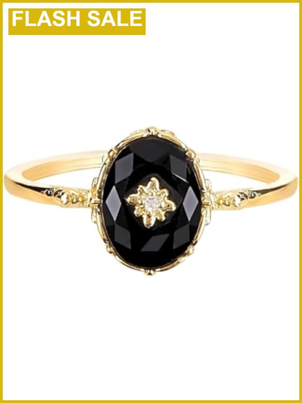 Onyx Black Diamond Oval Stacking Rings 925 Silver Plated Women Men